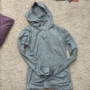 Nike running drifit top with hood